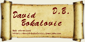 David Bokalović vizit kartica